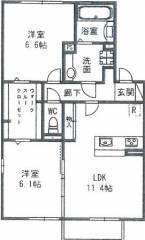 アムールゆめみ野Aの間取り