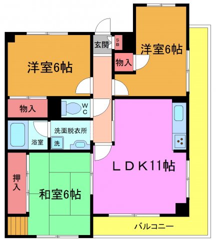 船橋市本郷町のマンションの間取り