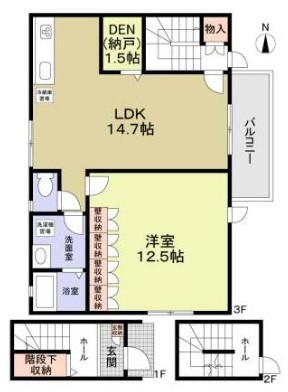 杉並区梅里のアパートの間取り