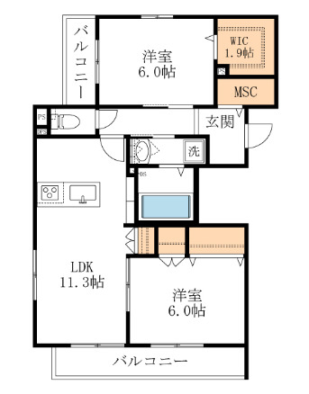 （仮称）北越谷4丁目メゾンの間取り