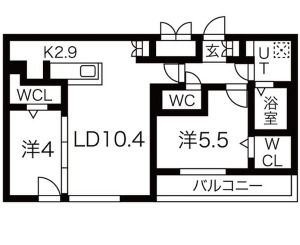 アルファスクエア菊水２条の間取り