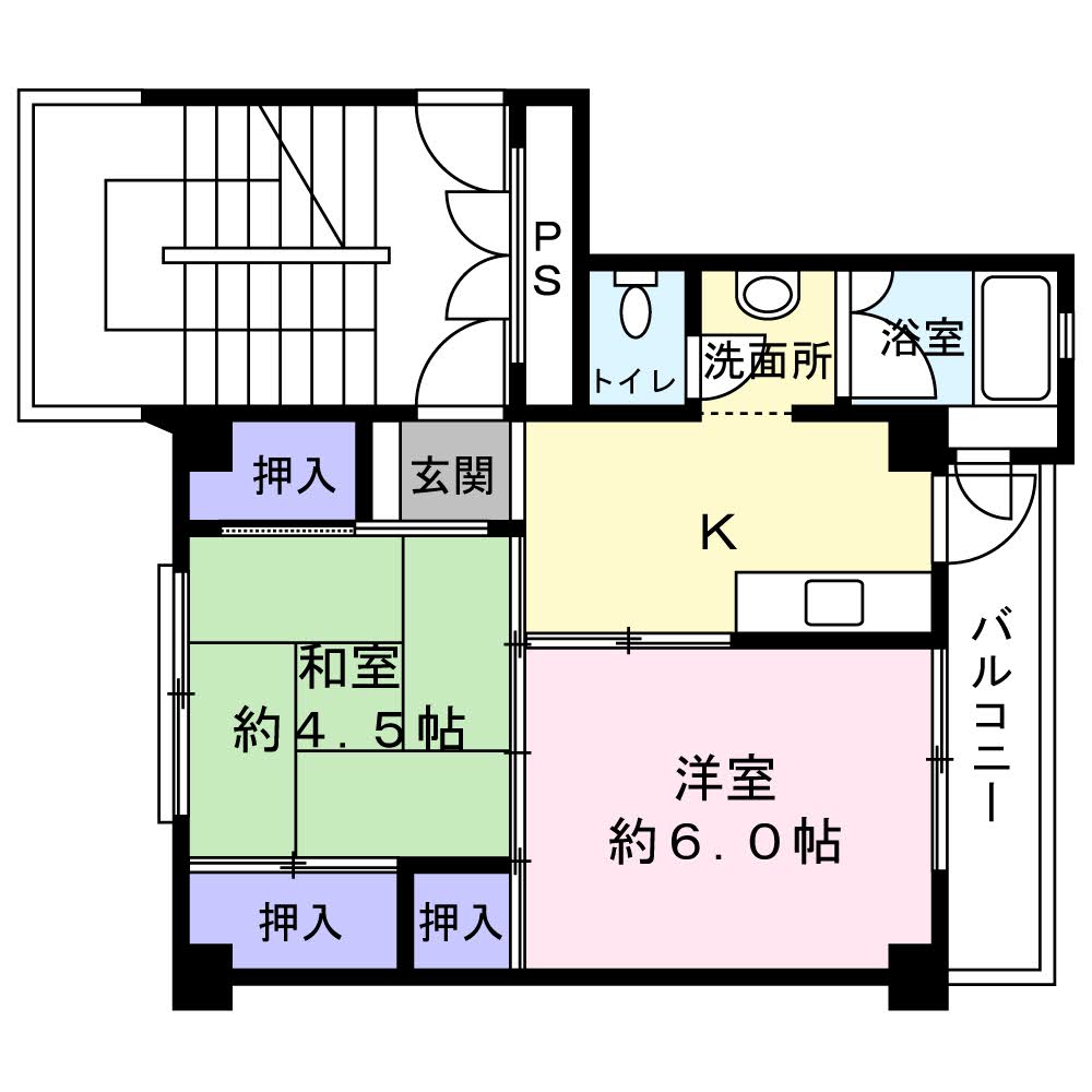 ビレッジハウス高木2号棟の間取り