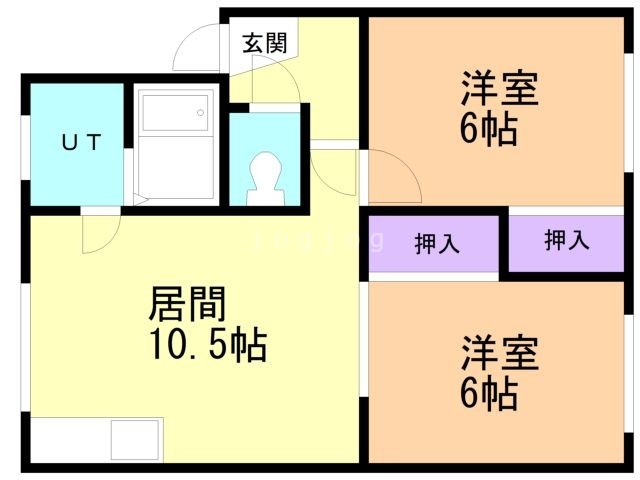 札幌市白石区北郷六条のアパートの間取り