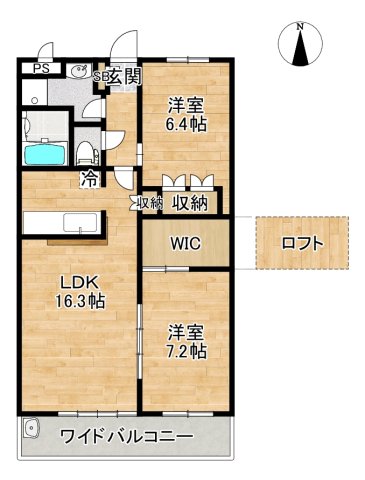 箕面市彩都粟生南のマンションの間取り