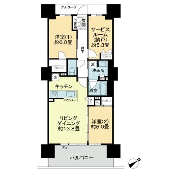 ジオ高松常磐町Ｊ．ＣＲＥＳＴタワーの間取り