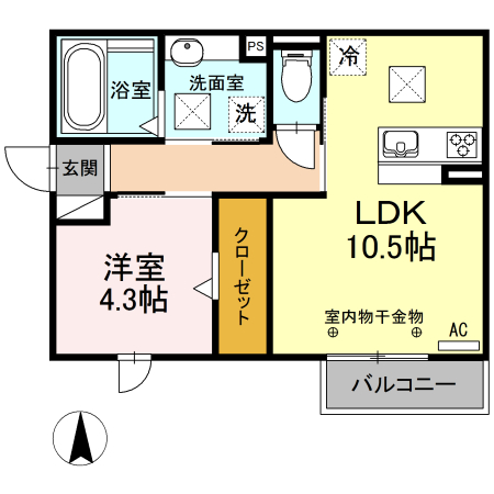 豊橋市平川本町のアパートの間取り