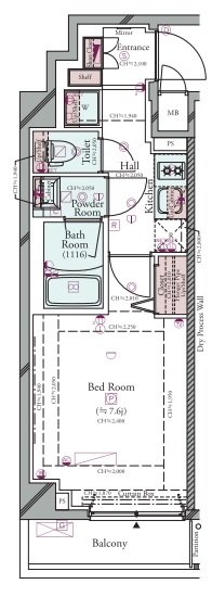コンシェリア清澄白河 ＴＨＥ ＲＥＳＩＤＥＮＣＥの間取り