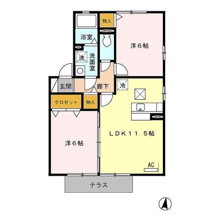 D コート南横市 C棟の間取り写真