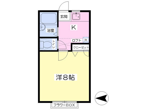 仙台市泉区旭丘堤のアパートの間取り