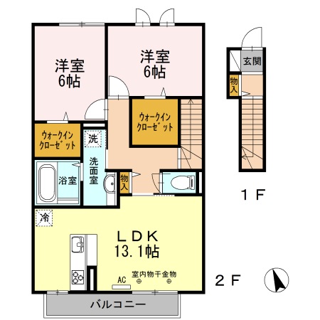 グランヴァリ B棟の間取り