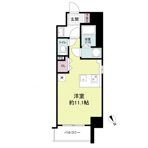 広島市中区河原町のマンションの間取り