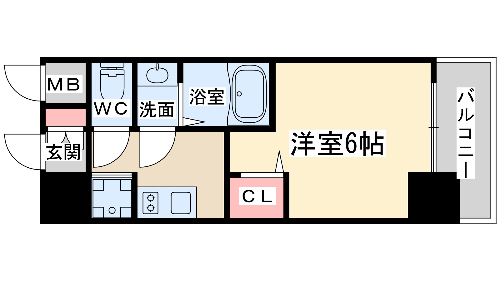 グランカリテ北梅田の間取り