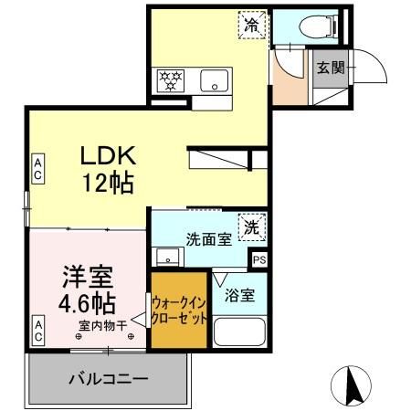 沼津市真砂町のアパートの間取り