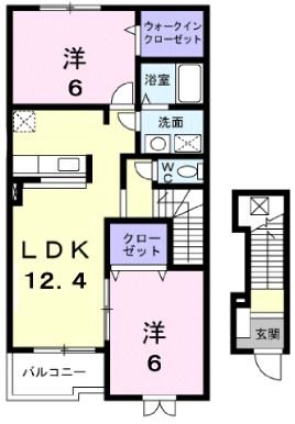 【愛知郡愛荘町愛知川のアパートの間取り】