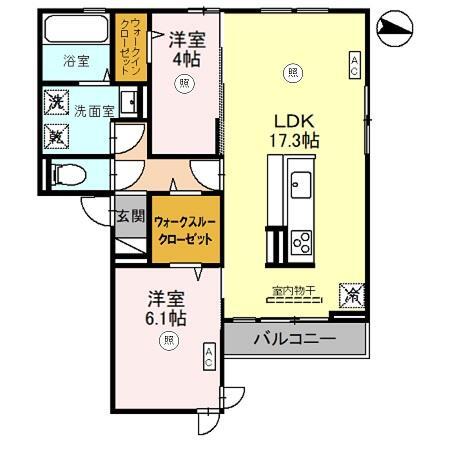 【Ｄ－ＲＯＯＭ尾崎丁の間取り】