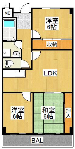 メゾン私市A棟の間取り