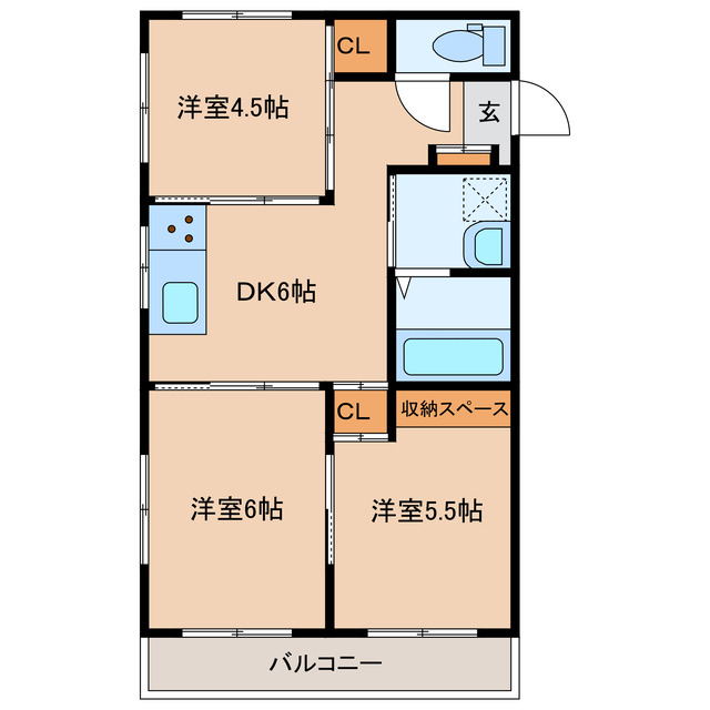 岩国市桂町のマンションの間取り