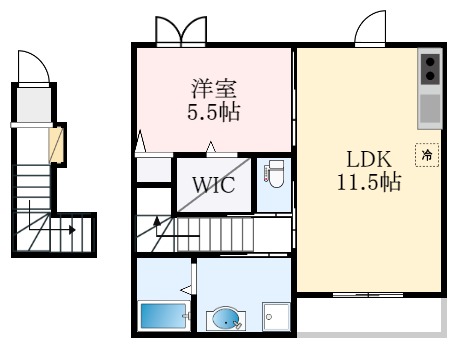 大阪狭山市池尻北のアパートの間取り