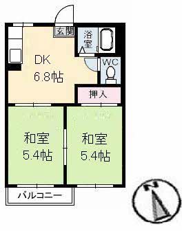 福山市新市町大字新市のアパートの間取り