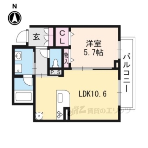 大津市中庄のマンションの間取り