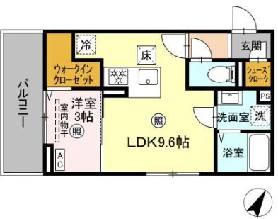 福岡市博多区麦野のアパートの間取り