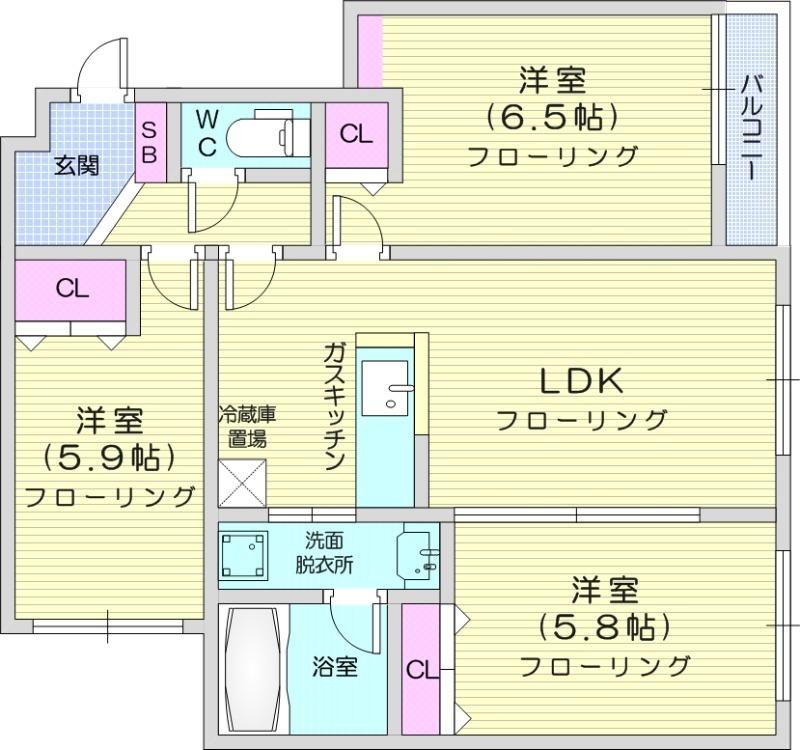 メニーズコート北園プレミアの間取り