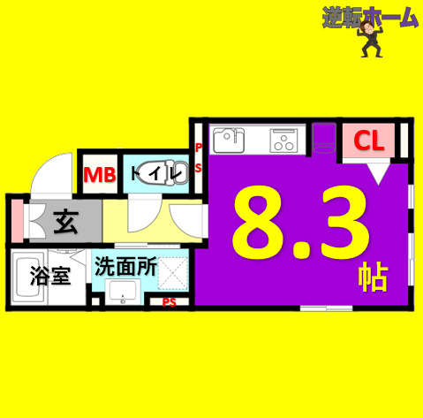 名古屋市熱田区三番町のマンションの間取り