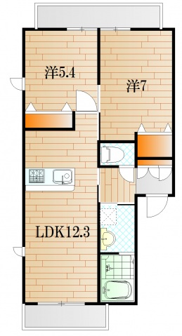 下関市伊倉新町のアパートの間取り