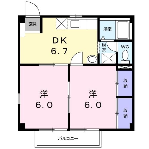 名取市本郷のアパートの間取り