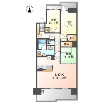 名古屋市熱田区横田のマンションの間取り