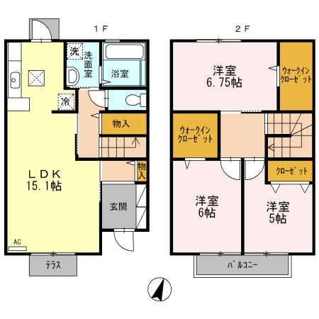 福岡市西区今宿のアパートの間取り