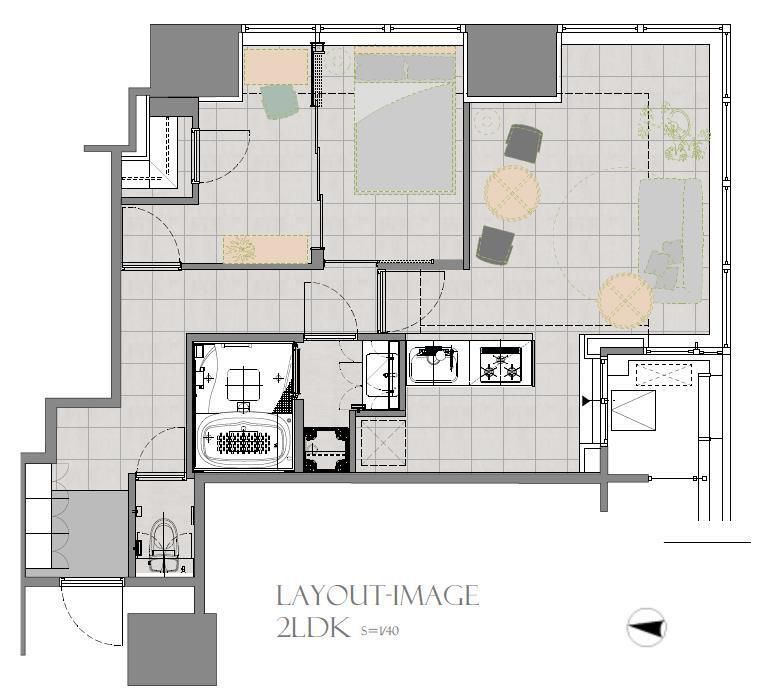 【港区浜松町のマンションの間取り】