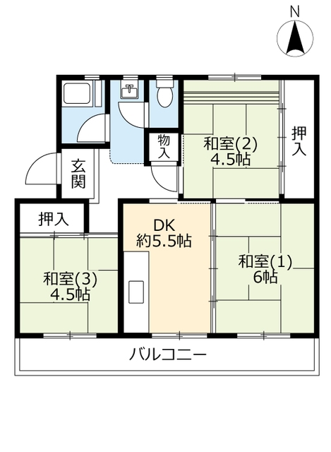 ＵＲ桃山南の間取り