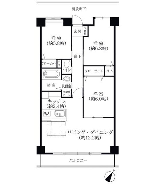 プラスパー旭通りの間取り