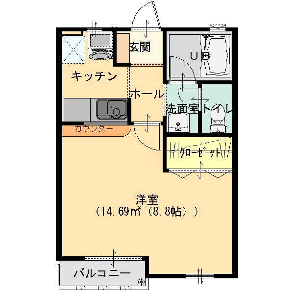 グレイスコート朝倉Ｂ棟の間取り