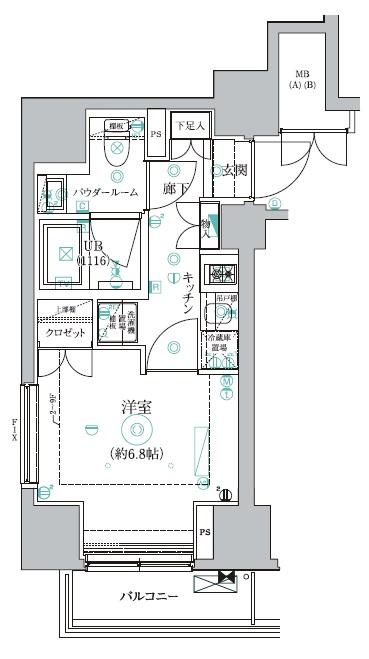 新宿区西早稲田のマンションの間取り