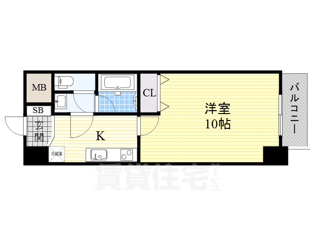 【大阪市中央区西心斎橋のマンションの間取り】