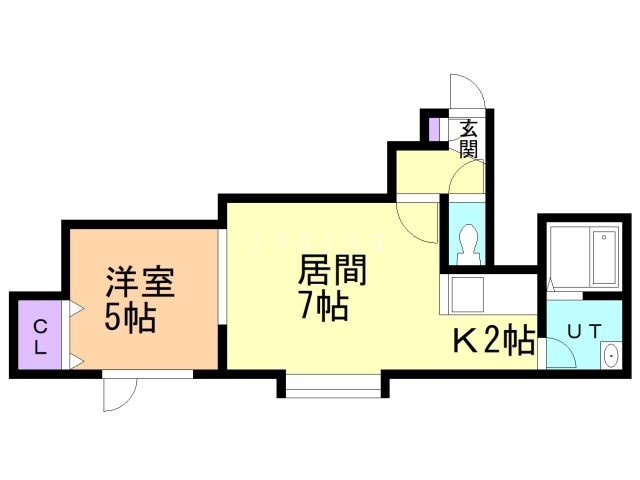 札幌市白石区菊水元町七条のアパートの間取り