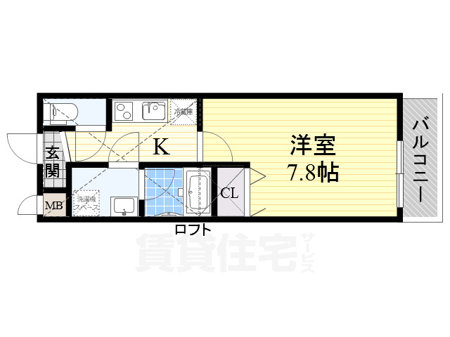 フジパレス津久野1番館の間取り