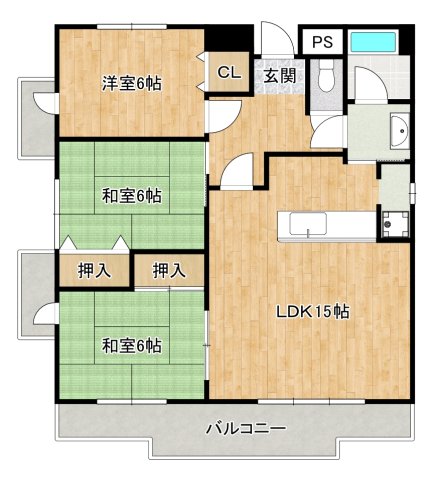 箕面市小野原東のマンションの間取り