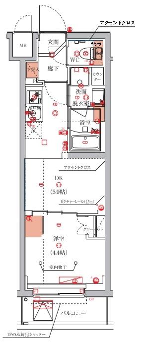 ハーモニーレジデンス東京八広ザ・スプレッドの間取り