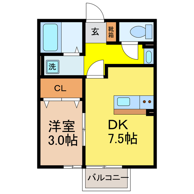 大津市膳所のアパートの間取り