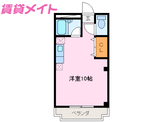 伊勢市御薗町長屋のアパートの間取り