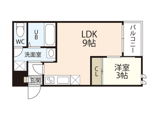 広島市東区山根町のアパートの間取り