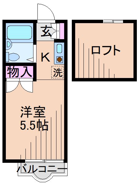 神奈川県横浜市鶴見区上の宮１（アパート）の賃貸物件の間取り