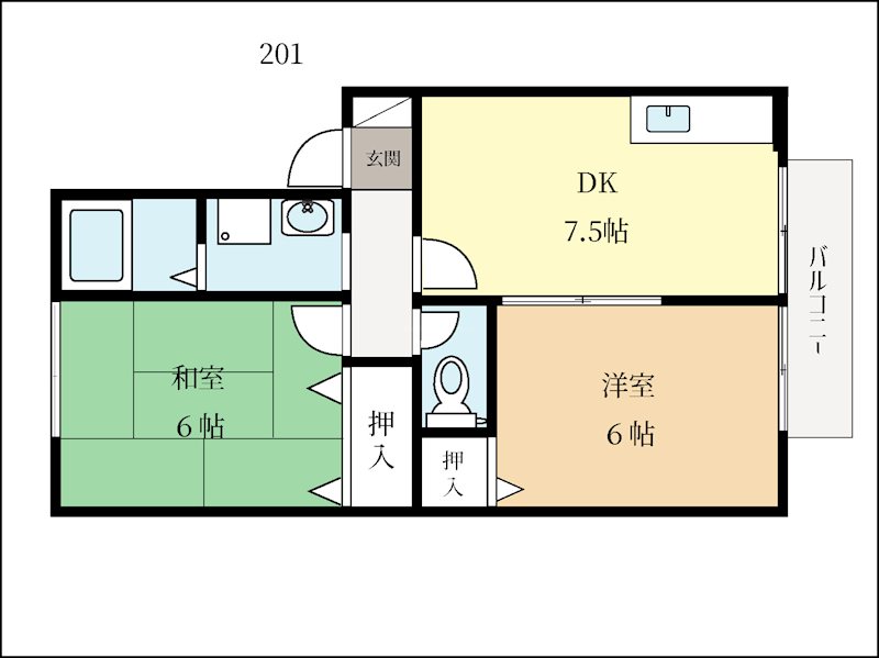 久世郡久御山町佐山のアパートの間取り