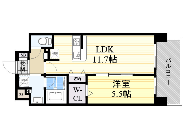 バロンドール京橋の間取り写真