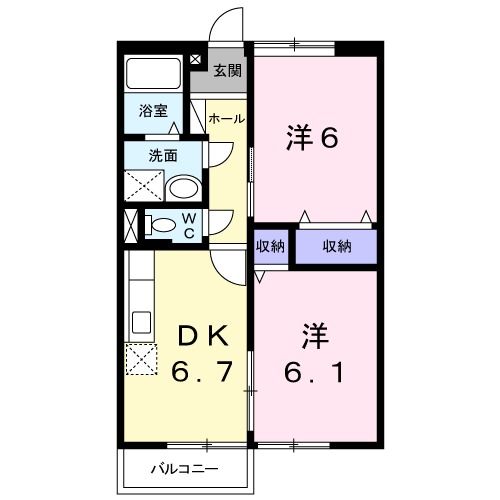コーポサンモールの間取り写真