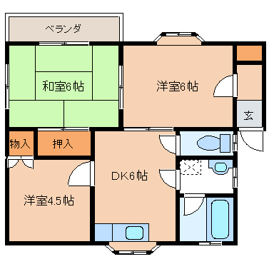 みどり市笠懸町鹿のアパートの間取り