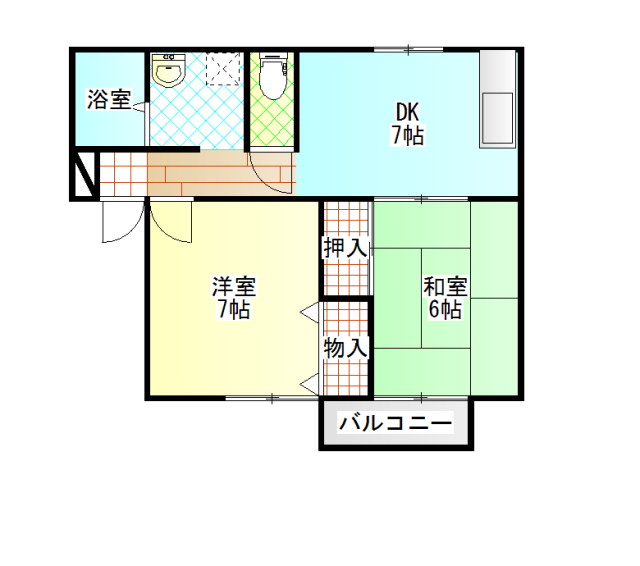 富岡市田島のアパートの間取り